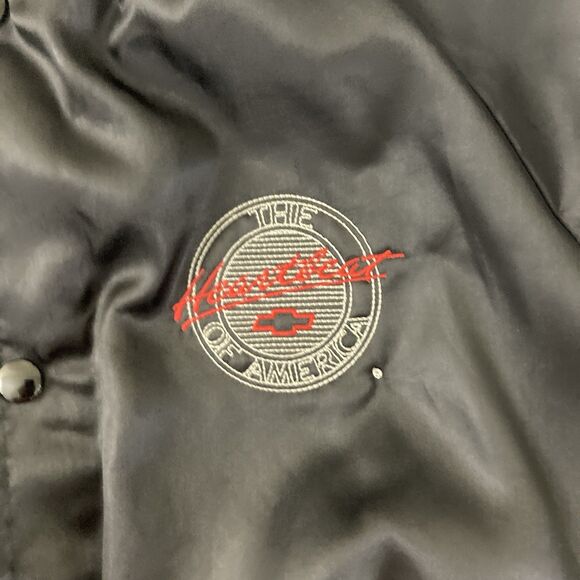 Vintage West Ark The Heartbeat of America Chevrolet Satin Bomber Jacket XL USA - Picture 4 of 15